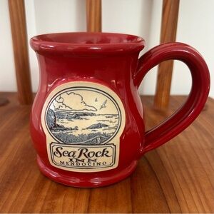 Deneen Pottery Sea Rock Inn Mendocino 2019 Mug Cup Coffee Mug Red